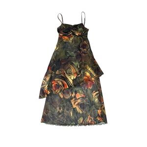 Women’s Rose floral pattern double layer dress